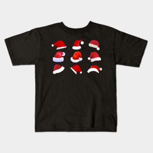 Santa Hats Collection: Get Into the Festive Spirit! Merry Christmas! Kids T-Shirt